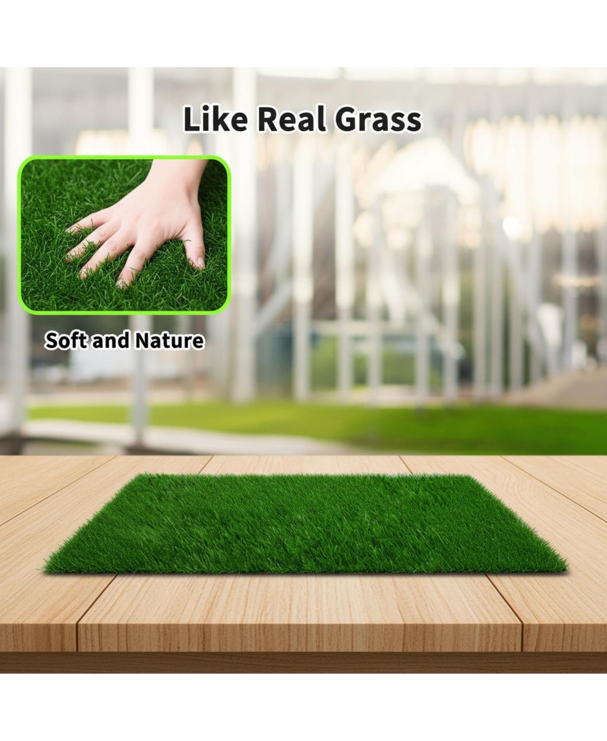 Aronkl Artificial Grass Dog Potty Pad Strong Absorbency Soft Easy Clean Indoor Outdoor