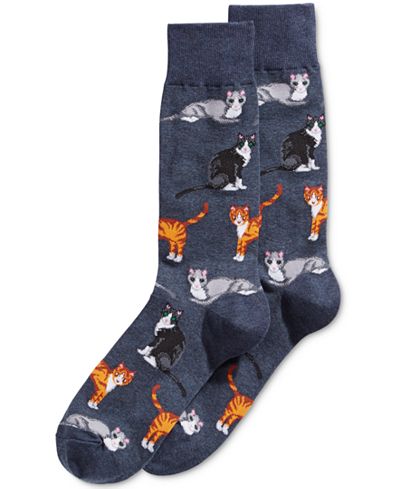 Hot Sox Men's Cats And Dogs Slacks Sock