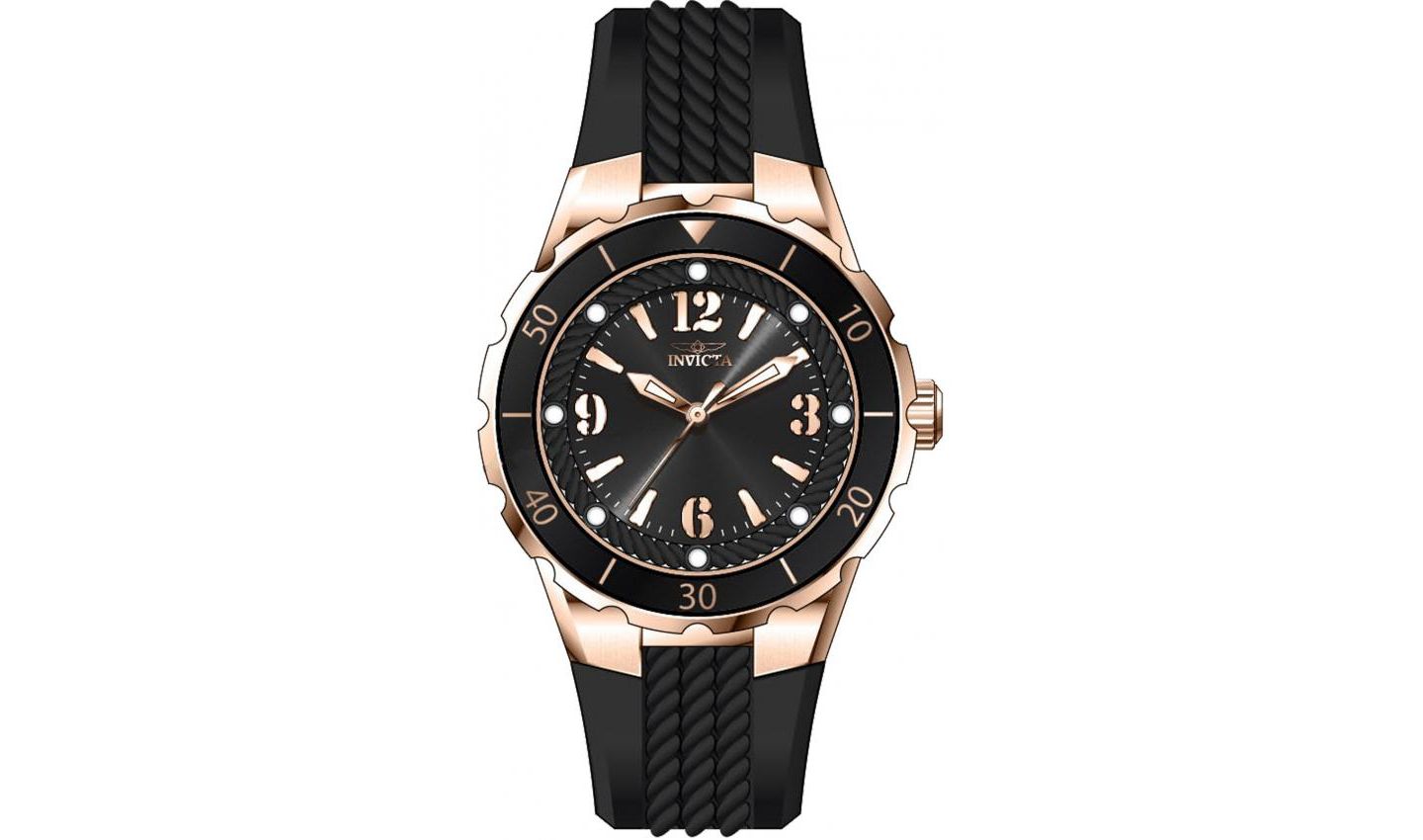 Женские часы Invicta 40313 Angel Quartz 3 Hand Dial Stainless Steel, цвет: Чёрный — фото 3