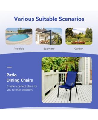 4 Pieces Stackable Patio Dining Chairs Set with Armrest