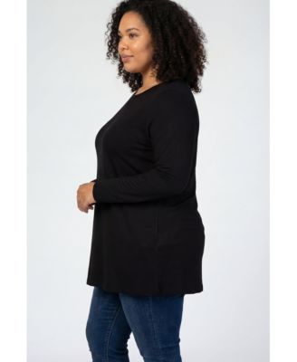 Women's Plus Size Perfect Long-Sleeve Crewneck Tee
