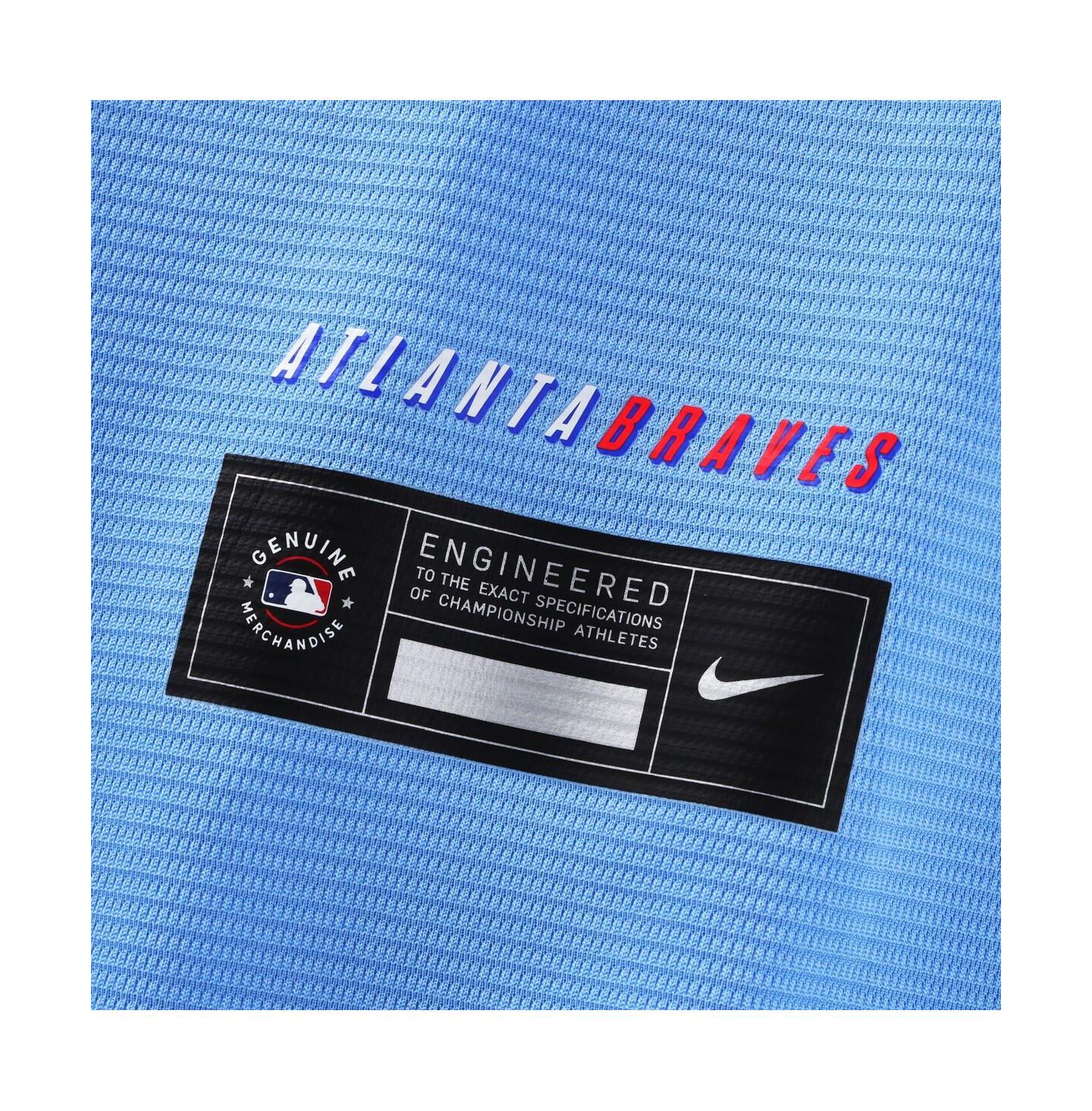 Мужской топ Nike Spencer Strider Powder Blue Atlanta Braves 2026 City Connect Stadium Jersey — фото 6