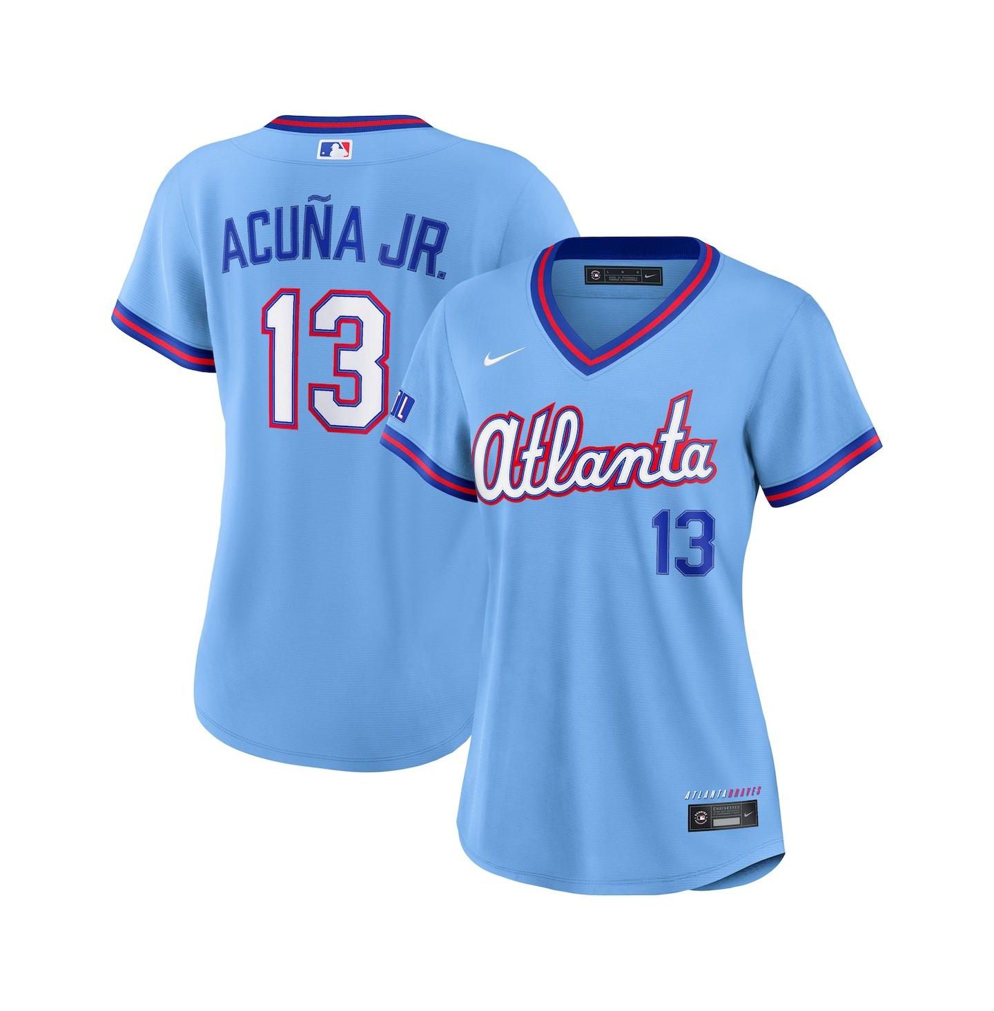 Женский топ Nike Ronald Acuña Jr. Powder Blue Atlanta Braves 2026 City Connect Stadium Jersey — фото 1