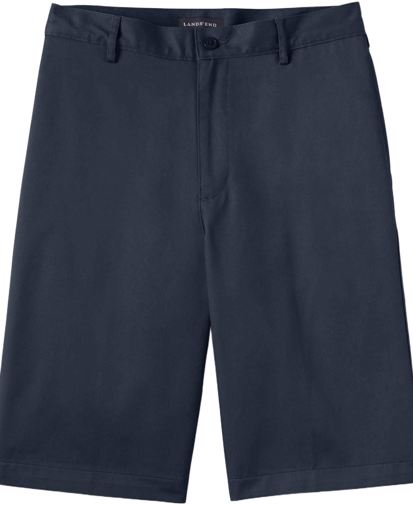 Мужские шорты Lands' End Long Plain Front Blend Chino, цвет: Тёмно-синий — фото 2