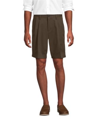 Men's No Iron 9" Comfort Waist Pleated Front Chino Short