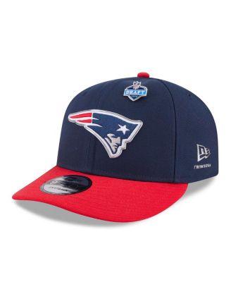 Men's Navy/Red New England Patriots 2026 NFL Draft On Stage Pre-Curved 9FIFTY Snapback Hat