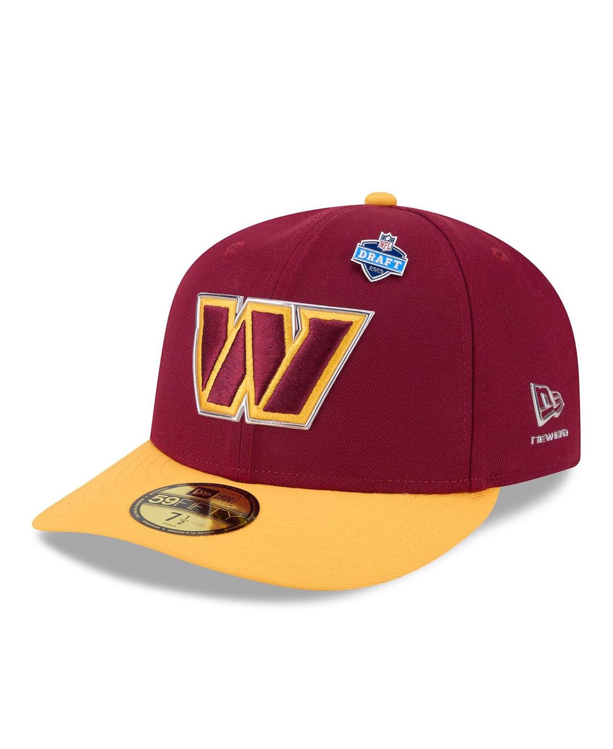 New Era Men's Burgundy/Gold Washington Commanders 2026 Nfl Draft Pre-Curved 59FIFTY Fitted Hat