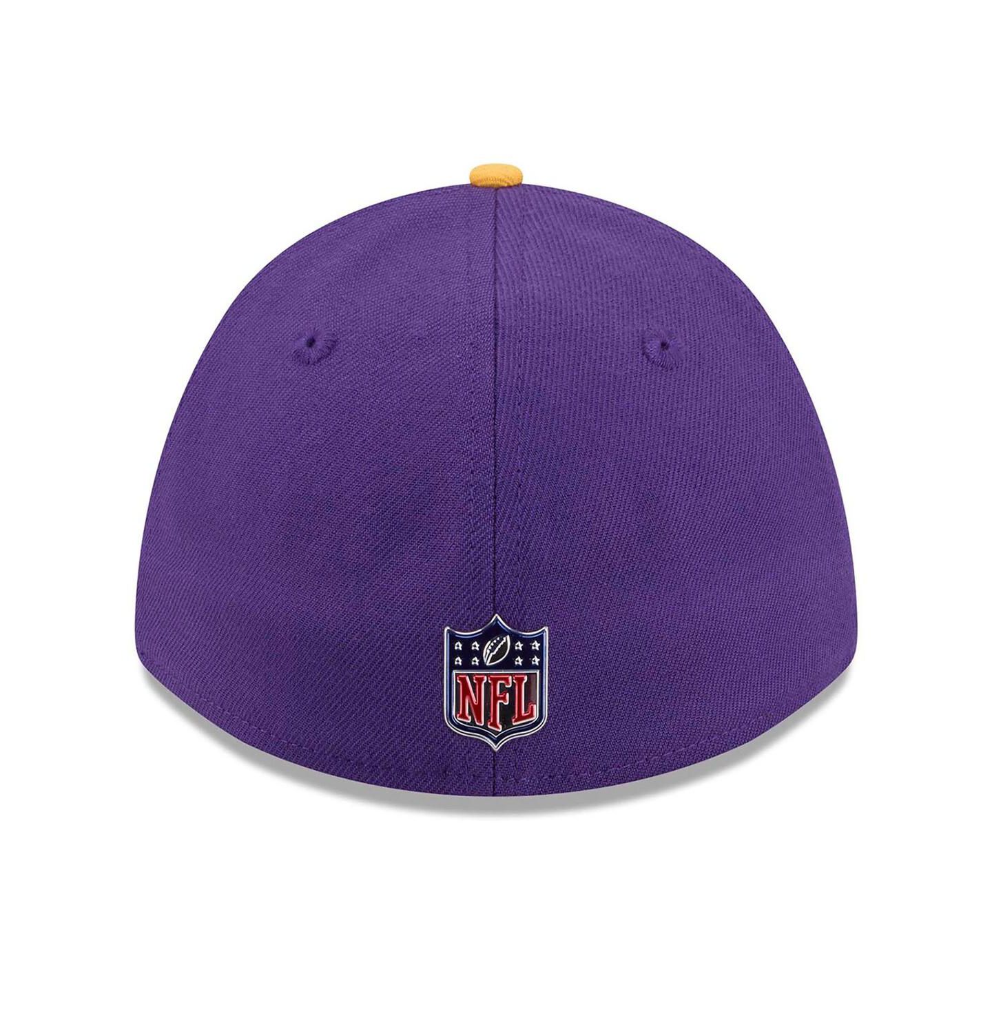 Мужская кепка New Era Purple/Gold Minnesota Vikings 2026 NFL Draft 39THIRTY M-Crown Flex Hat — фото 4
