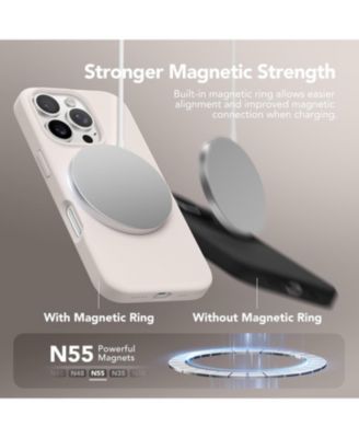 Magnetic for iPhone 16 Pro Case, Compatible with MagSafe, Silicone Shockproof Anti-Scratch Protective Phone Case 6.3 inch, Stone