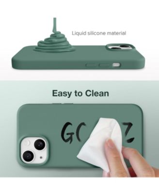 for iPhone 15 Case, Liquid Silicone Case with Anti-Scratch Soft Microfiber Lining Shockproof Protective Phone Cover 6.1", Midnight Green