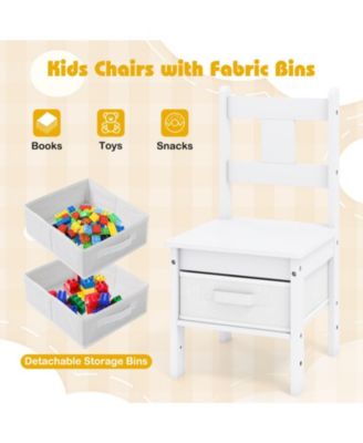 3-Piece Kids Table and Chairs Set with Built-In Pet Viewing Window