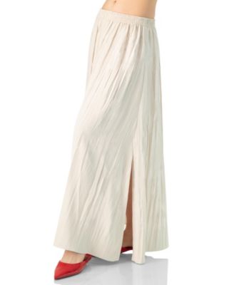 Women's Wide Midi Skirt with Side Slit