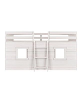 Max and Lily Farmhouse Twin Low Loft with 2 Windows