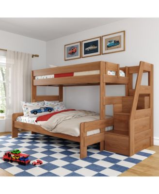 Modern Farmhouse Twin Over Full Bunk Bed With Staircase