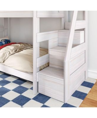 Max and Lily Modern Farmhouse Twin Over Twin Bunk Bed With Staircase