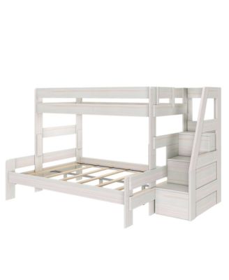 Modern Farmhouse Twin XL Over Queen Bunk Bed With Staircase