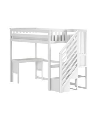 Max and Lily Classic Twin High Loft (ladder on end), Desk, Staircase