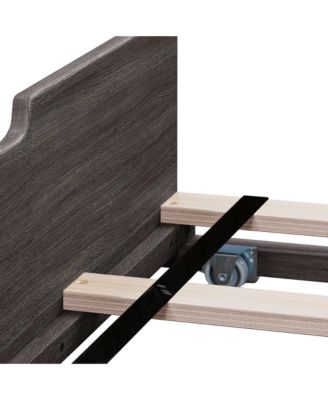 Max and Lily Full Size Bed Frame with Trundle, Solid Wood Platform Bed with Storage