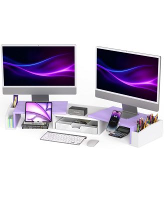 Desk Dual Monitor Stand Riser Drawer desktop organizer