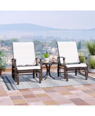 Outdoor Glider Patio Chairs Set of 2 with Ergonomic Backrest