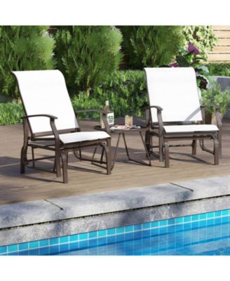 Outdoor Glider Patio Chairs Set of 2 with Ergonomic Backrest