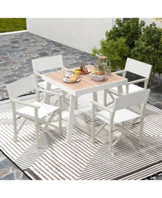 Folding Acacia Wood Director Chair with Washable Fabric Seat