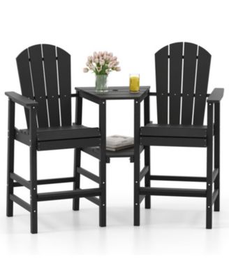 2-Seat HDPE Adirondack Chair with Built-in Connecting Tray