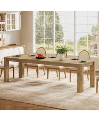 78.7-Inch Long Dining Table for 6-8, Large Farmhouse Kitchen Table with Rounded Edges for Kitchen and Dining and Living Room