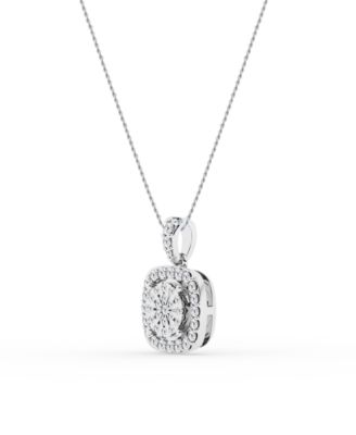 Diamond Cushion Pendant Necklace in Sterling Silver (1/3 ct. t.w.)