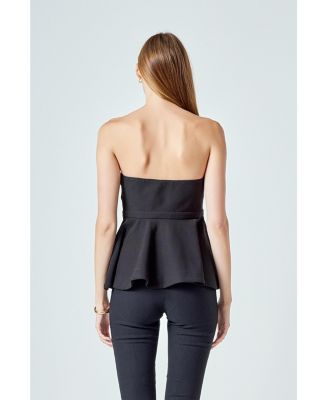 Women's Strapless Flared Top