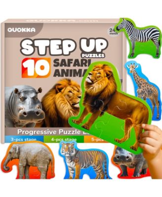 Toddler Puzzles Ages 2-4 - Large Floor Puzzles for Kids 3-5 - 8 Realistic Animal Shapes