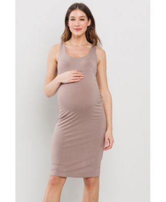Maternity Bodycon Scoop Neck Sleeveless Knee Length Dress