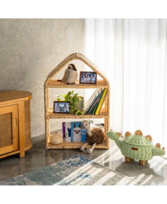 Alaya Handcrafted Rattan Kids House Shelf