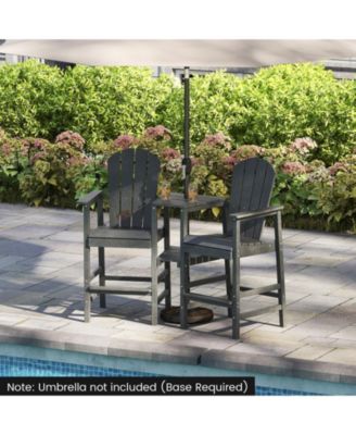 Two Seat Adirondack Chair with Connecting Tray for Outdoor Use