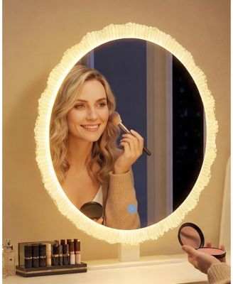 Crystal Edge LED Makeup Mirror 3 Color Dimmable Lighting Touch Control Vanity Mirror