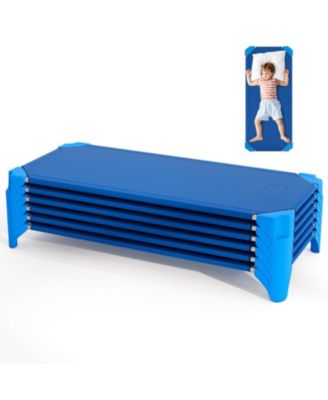 52 Inch Kids Stackable Daycare Cots 6 Pack Portable Nap Beds