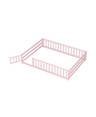 Full Kids House Bed Frame with Safety Guardrails