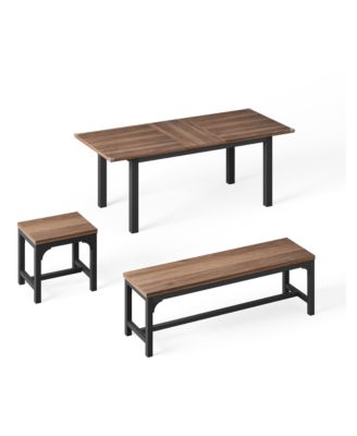 Extendable 6-8 Person Rectangular Dining Table Set