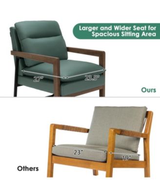 Extra-Thick Padded Single Accent Armchair with Rubber Wood Legs