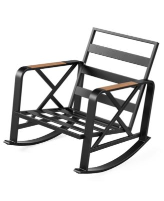 Outdoor Rocking Chair Set, 3PCS Rocking Bistro Set with Thick Cushion, Waterproof Patio Rocking Chairs with Table