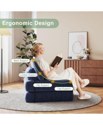 Folding Sofa Bed, Floor Folding Couch with Pillow, Futon Sofa Bed Convertible Sleeper Chair Foldable Mattress Back Support