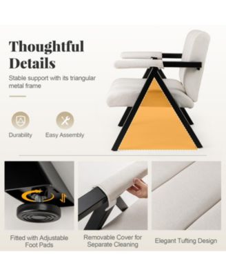 Oversized Accent Chair with Ergonomic Backrest and Metal Frame