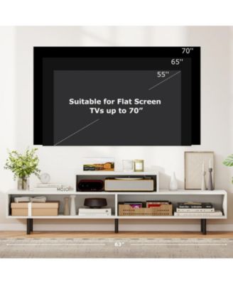 63 in Open Cubby TV Stand with 5-Leg Stability for TVs up to 70