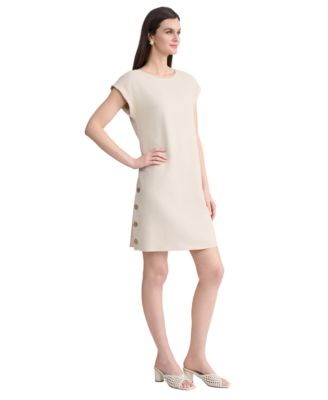 Women's Crewneck Linen-Blend Mini Dress