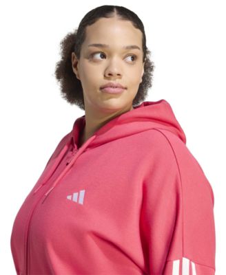 Plus Size Essentials 3-Stripes Full-Zip Fleece Hoodie