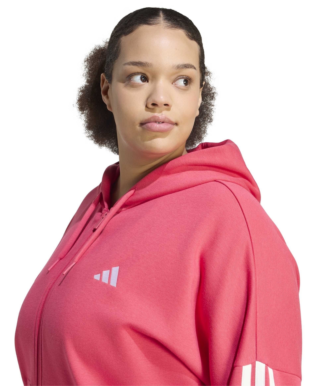 adidas Plus Essentials 3-Stripes Full-Zip Fleece Hoodie