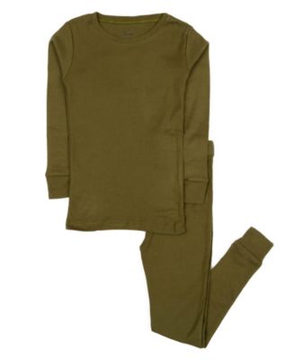Kids Matching Family Two Piece Cotton Long Sleeve Solid Color Pajamas 6-14