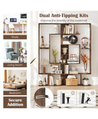 7-Tier Open Display Bookshelf Rack for Home Office, 49.5 x 8.5 x 59