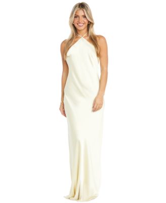 Juniors' Halter-Neck Slip Dress