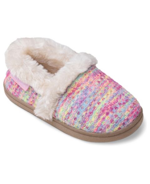 Детские тапочки Minnetonka Daina из искусственного меха, цвет: Яркий разноцветный